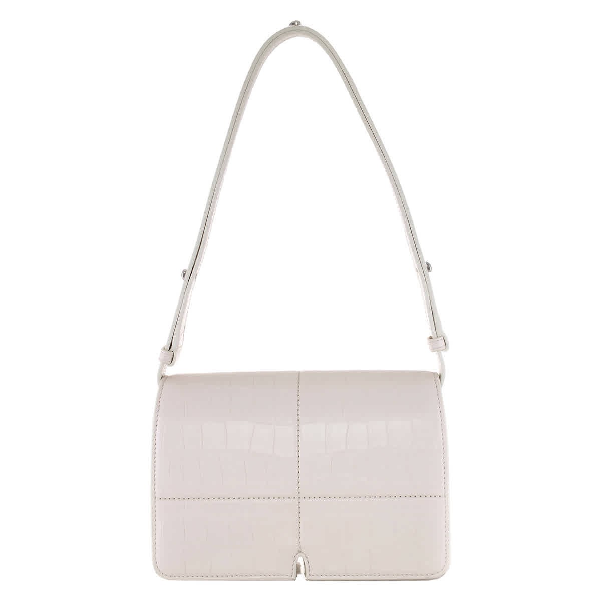 Burberry Snip Croc-Embossed Leather Shoulder Bag