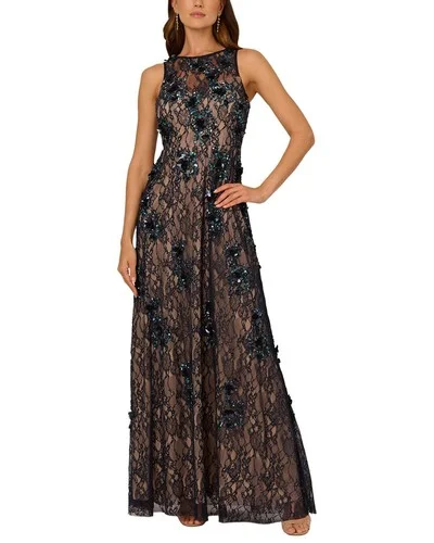 Adrianna Papell Sleeveless Beaded Lace Long Gown Adrianna Papell Sleeveless Beaded Lace Long Gown