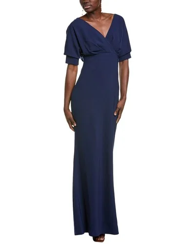 Badgley Mischka Off-The-Shoulder Dolman Gown, Blue Badgley Mischka Off-The-Shoulder Dolman Gown, Blue