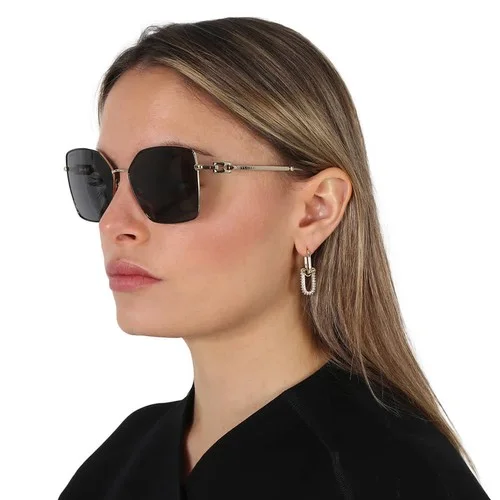 Bvlgari Dark Grey Geometric Ladies Sunglasses BV6175 202387 56 Bvlgari Dark Grey Geometric Ladies Sunglasses BV6175 202387 56