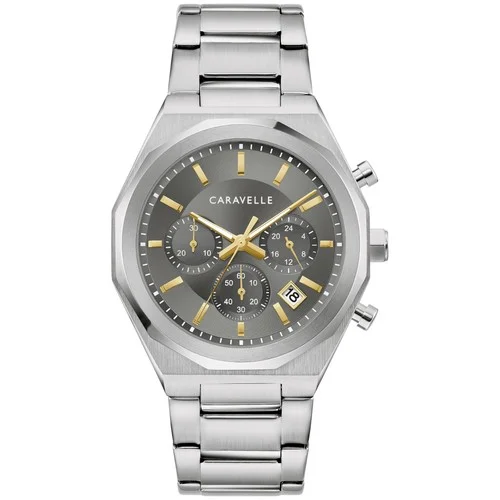 Caravelle Men's Chronograph Silver Stainless Steel Quartz Watch 40MM 43A158 Caravelle Men's Chronograph Silver Stainless Steel Quartz Watch 40MM 43A158