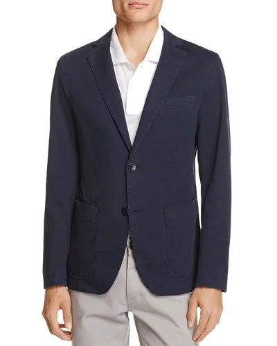 Hugo Boss Mens Niells Textured Cotton Sport Coat 38 Regular Navy Blue - NWT $595 Hugo Boss Mens Niells Textured Cotton Sport Coat 38 Regular Navy Blue - NWT $595