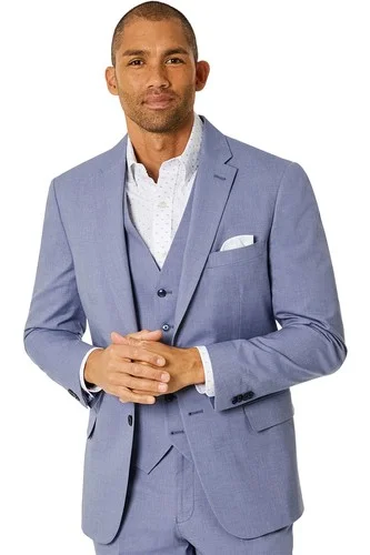 Tommy Hilfiger Mens Modern-Fit Cotton Chambray Suit Jacket 38 Long Blue Blazer Tommy Hilfiger Mens Modern-Fit Cotton Chambray Suit Jacket 38 Long Blue Blazer