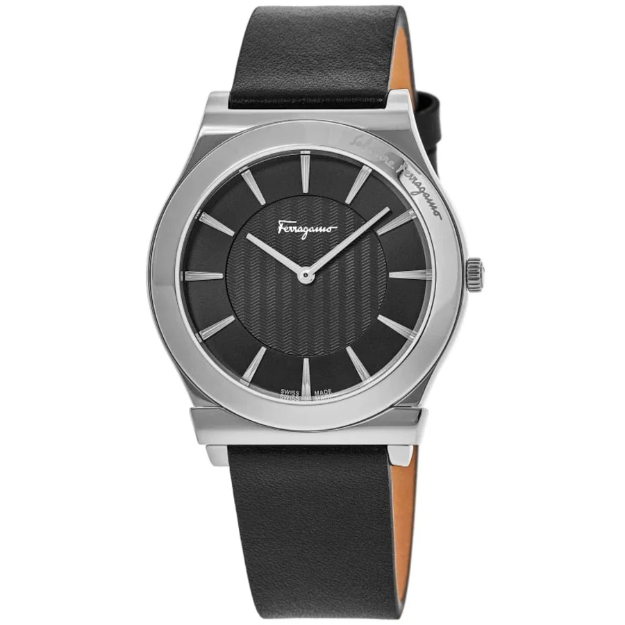 Salvatore Ferragamo 1898 Slim black dial watch