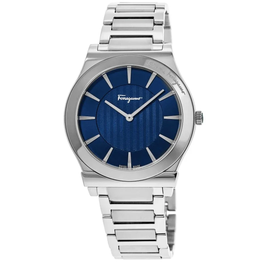 Salvatore Ferragamo 1898 Slim blue dial watch