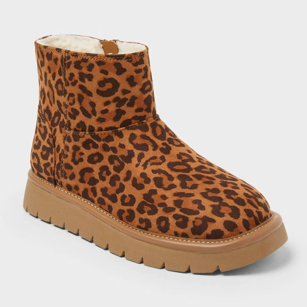 Cat & Jack Girls' Honor Faux Suede Style Boots, Memory Foam Insole