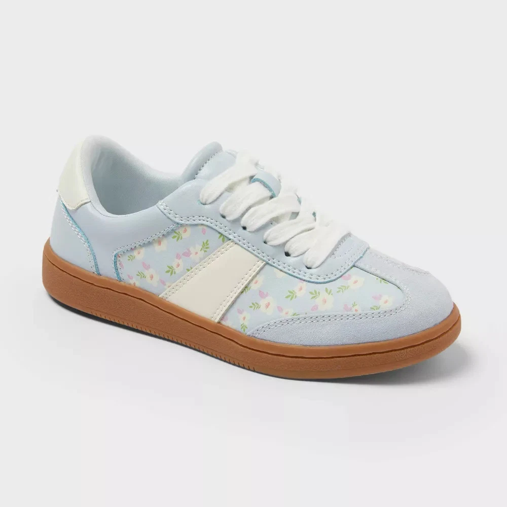 Girls' Rachel Novelty Lace Up Floral Print Sneakers, art class