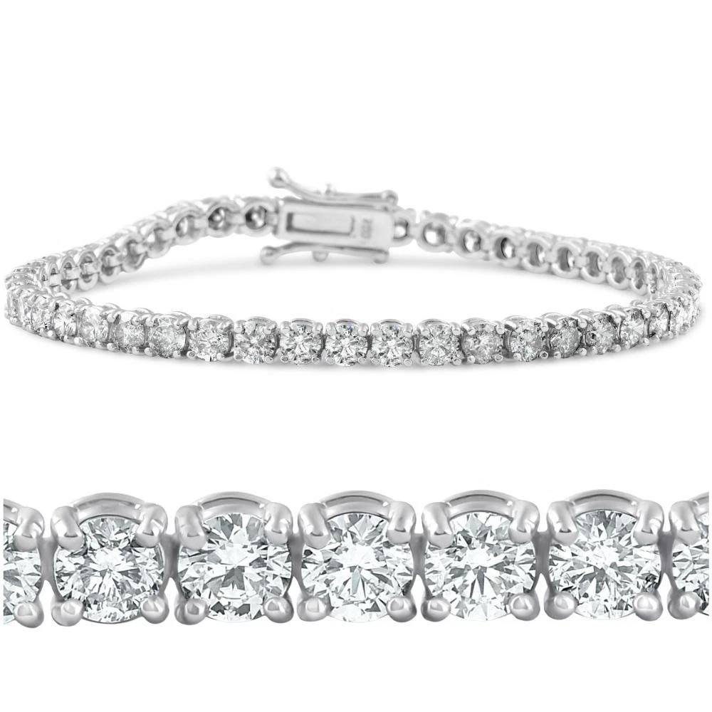 7.00 Ct Round Diamond Tennis Bracelet, 14K White Gold