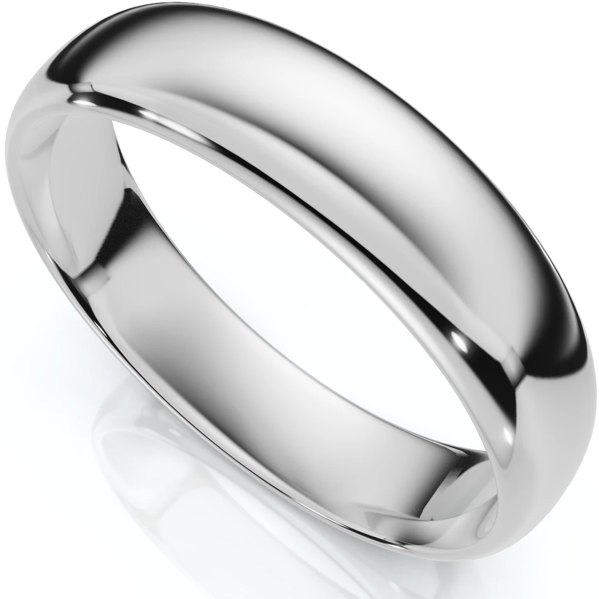 5mm Dome High Polished Wedding Band, 950 Platinum