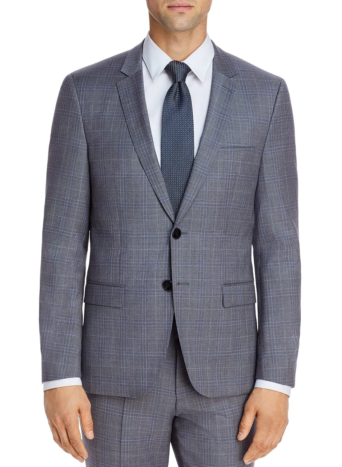 Hugo Boss Astian Grey Plaid Suit Jacket
