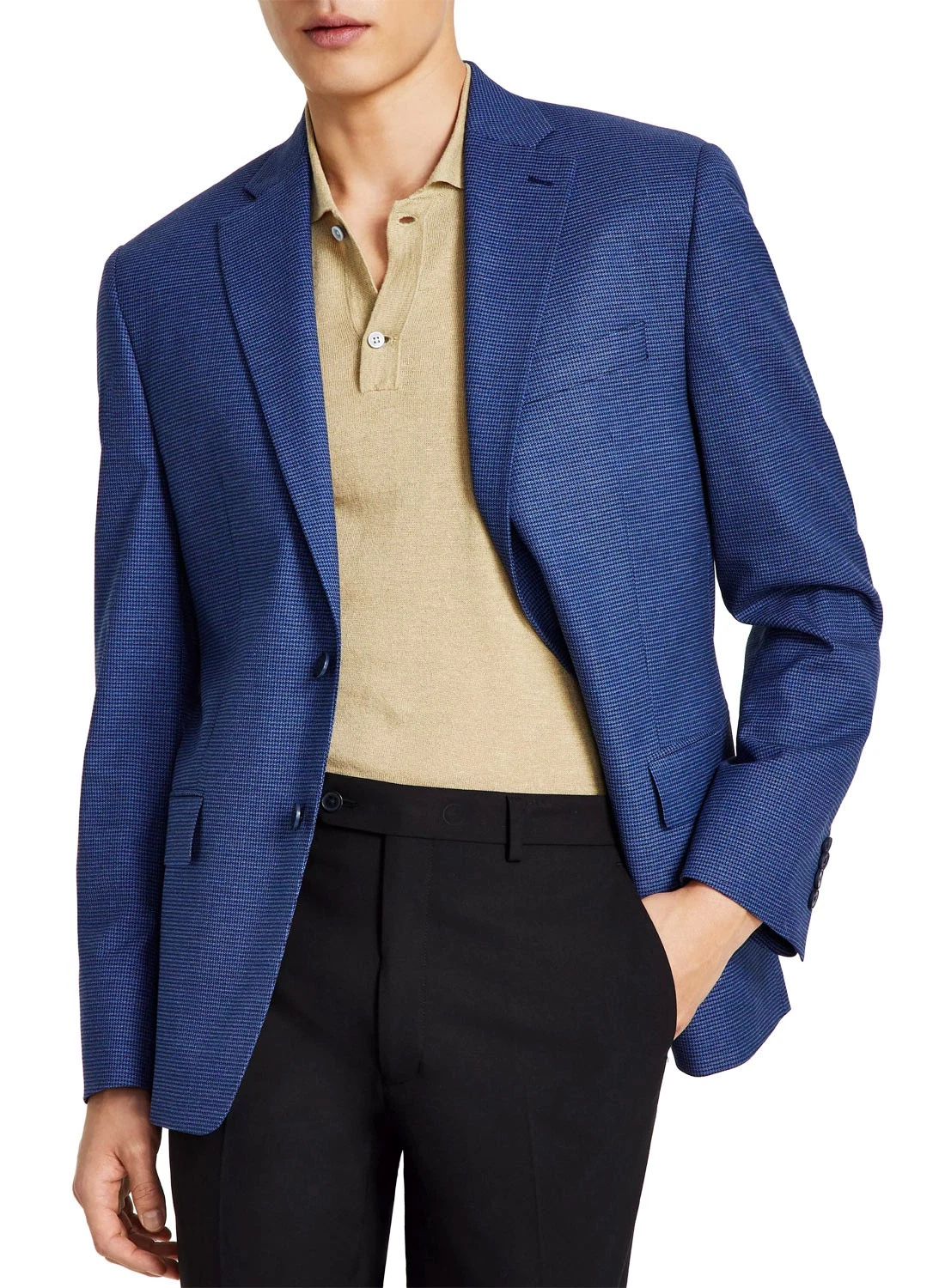 Michael Kors Blue Houndstooth Sport Coat