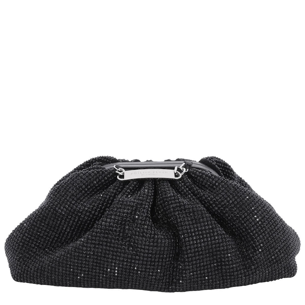 Philipp Plein Crystal Embroidered Mini Pillow Clutch Philipp Plein Crystal Embroidered Mini Pillow Clutch