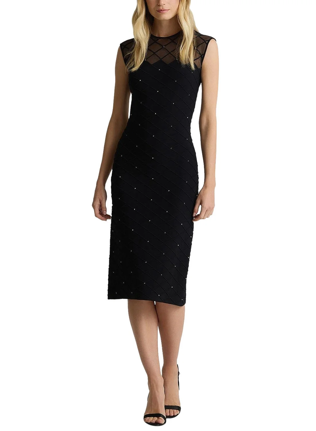 St. John Engineered Trellis Knit Midi Dress St. John Engineered Trellis Knit Midi Dress