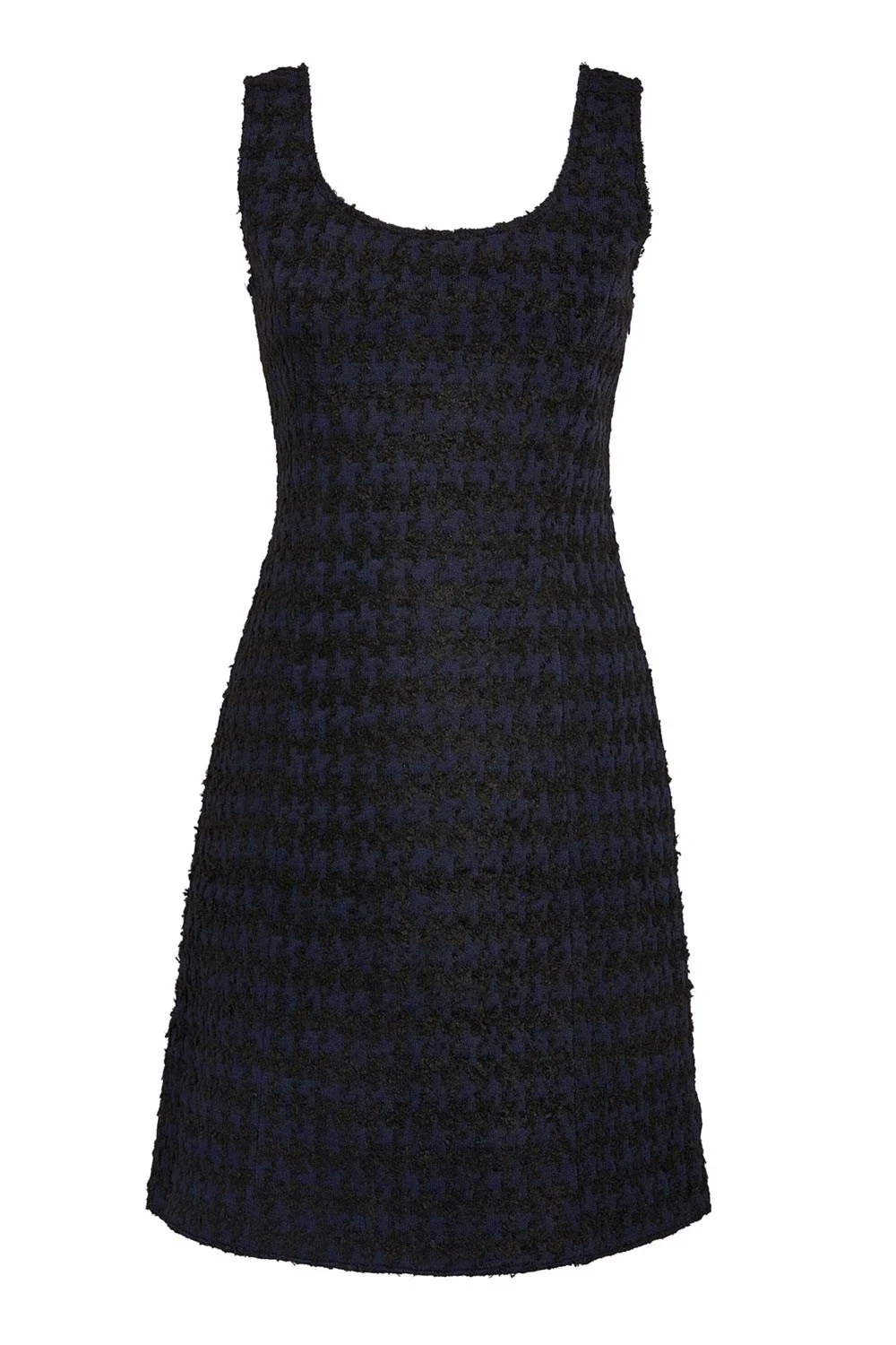 St. John Houndstooth Sleeveless Mini Dress St. John Houndstooth Sleeveless Mini Dress