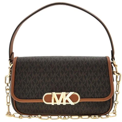 Michael Kors Monogram-Pattern Logo-Plaque Bag