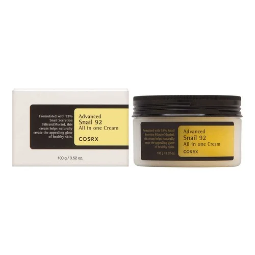 COSRX Advanced Snail 92 All In One Cream jar and box COSRX Advanced Snail 92 All In One Cream jar and box