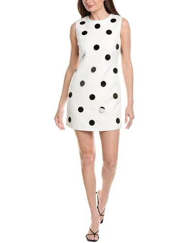 Milly Ivette Polka Dot Paillette Sleeveless Mini Dress
