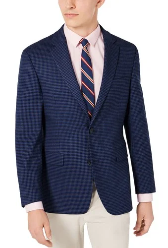 Tommy Hilfiger Modern-Fit check sport coat in blue and grey Tommy Hilfiger Modern-Fit check sport coat in blue and grey
