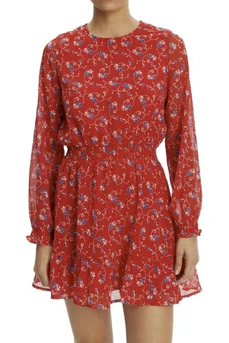 Tommy Hilfiger Jeans floral chiffon mini dress in red Tommy Hilfiger Jeans floral chiffon mini dress in red