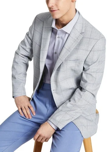 Tommy Hilfiger glen plaid sport coat in grey and blue Tommy Hilfiger glen plaid sport coat in grey and blue
