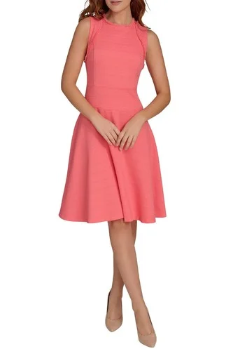 Tommy Hilfiger petite textured fit and flare dress in sherbet Tommy Hilfiger petite textured fit and flare dress in sherbet