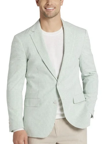Tommy Hilfiger seersucker sport coat in green and white stripe Tommy Hilfiger seersucker sport coat in green and white stripe