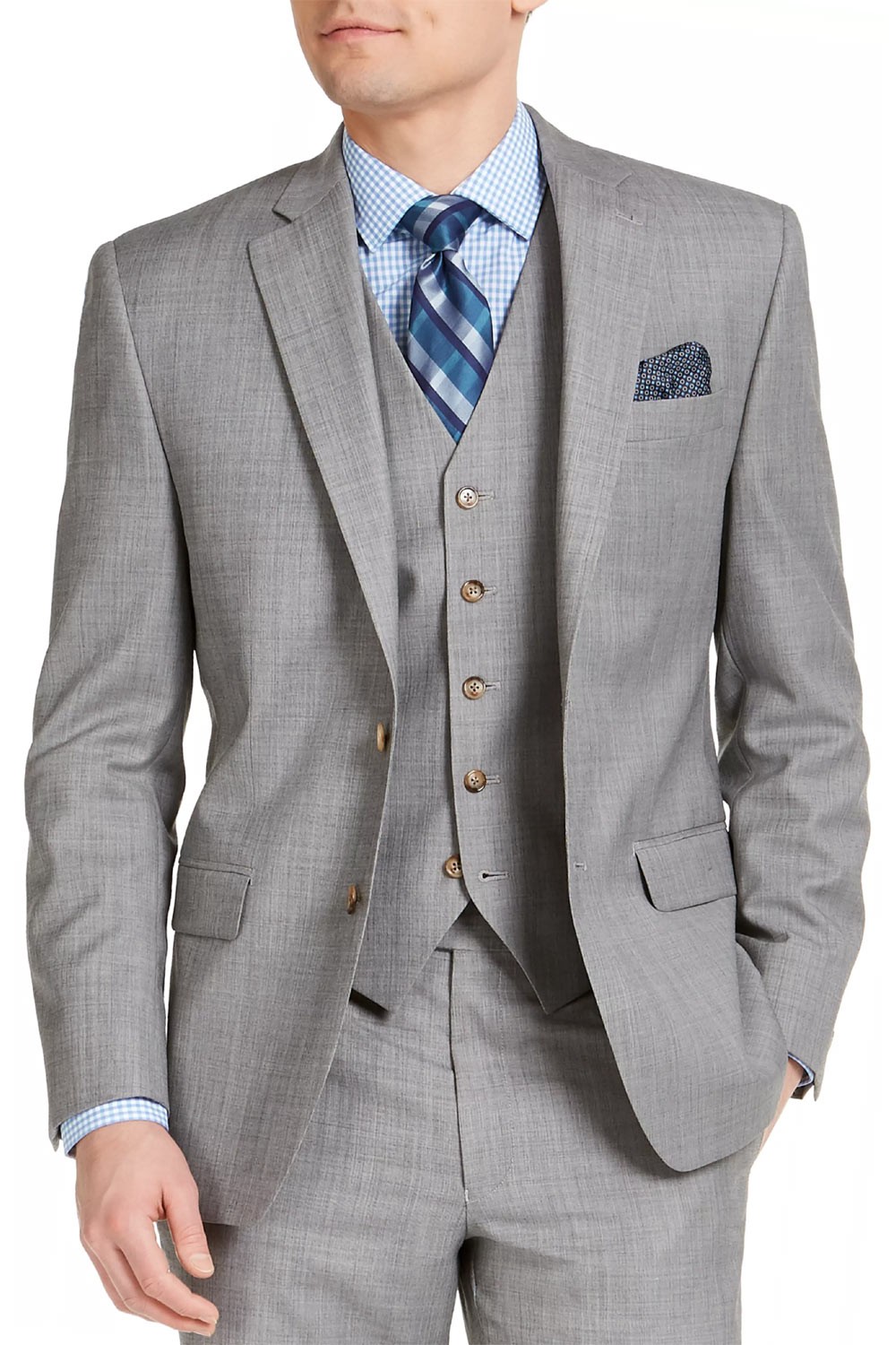 Lauren Ralph Lauren Classic-Fit Sharkskin Wool Suit Jacket in grey Lauren Ralph Lauren Classic-Fit Sharkskin Wool Suit Jacket in grey